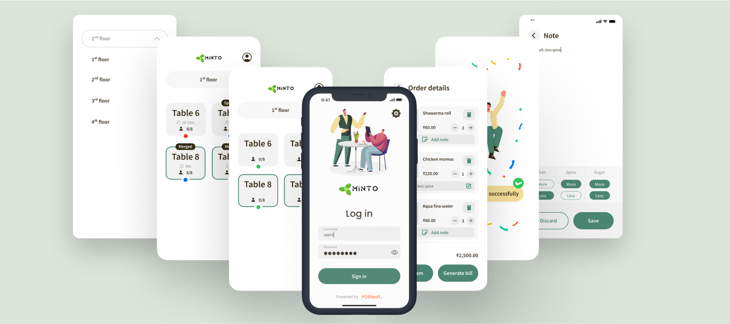 Minto Order Taking App design 2